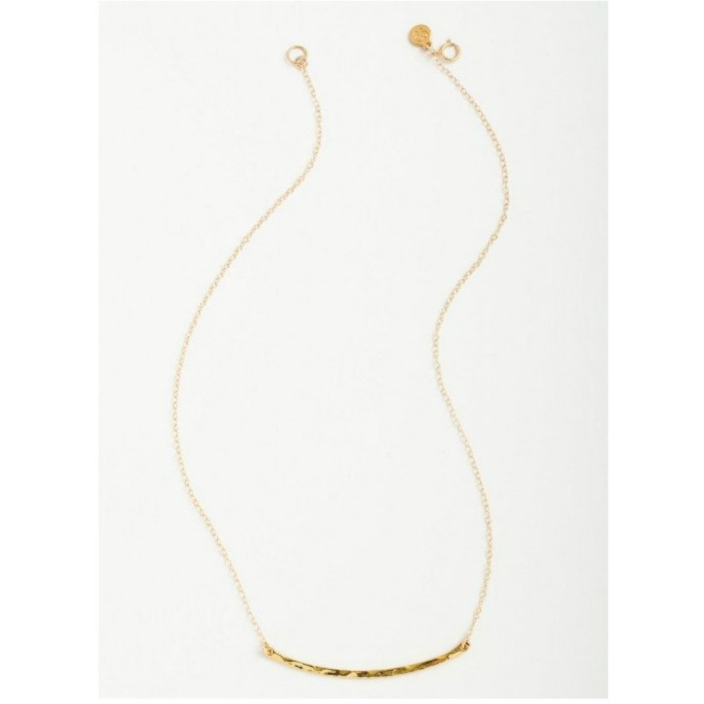 Curved Bar Necklace, Simple Bar Necklace, Gold Bar Necklace, Delicate Bar